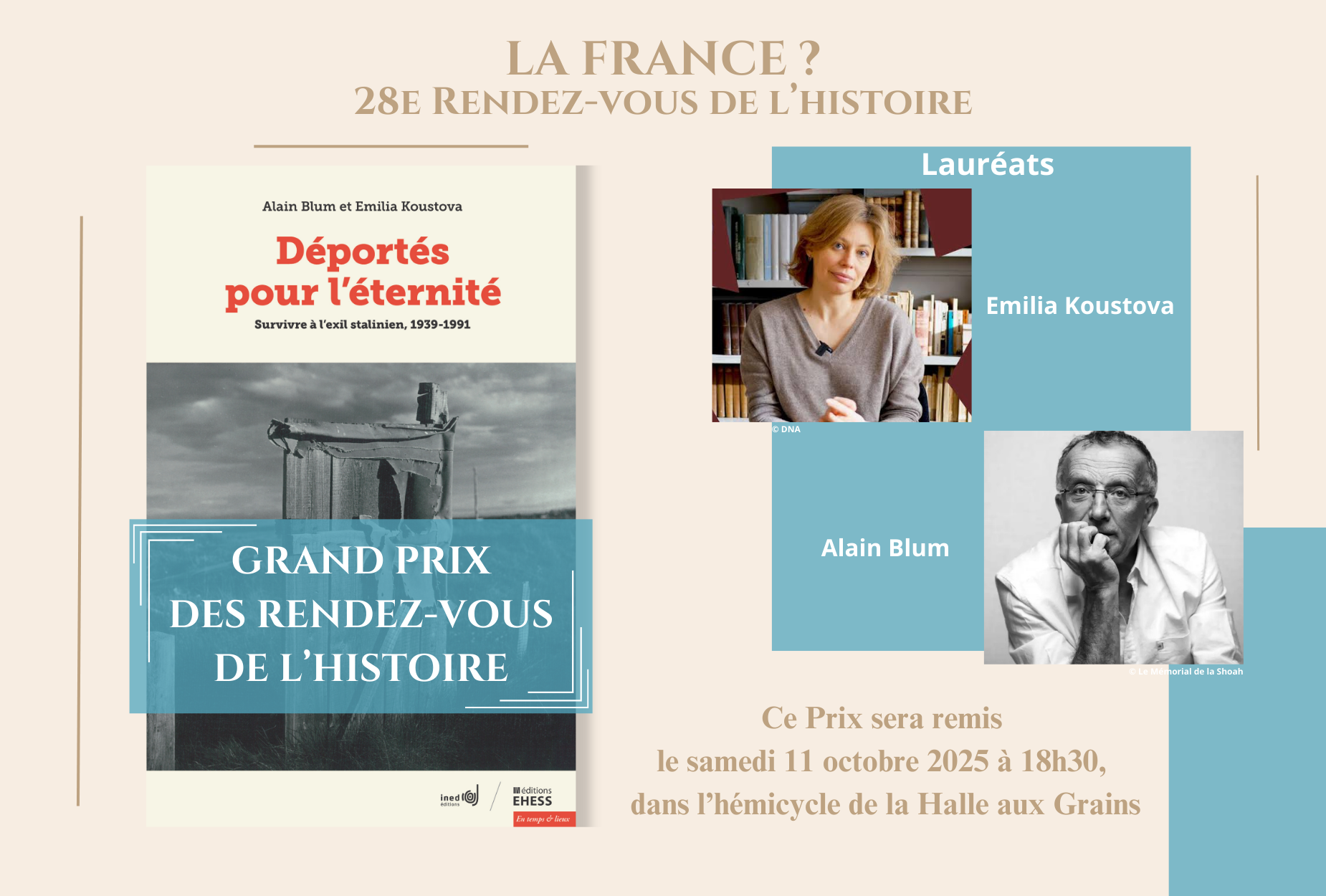 Lauréats du Grand Prix des Rendez-vous de l'histoire 2025