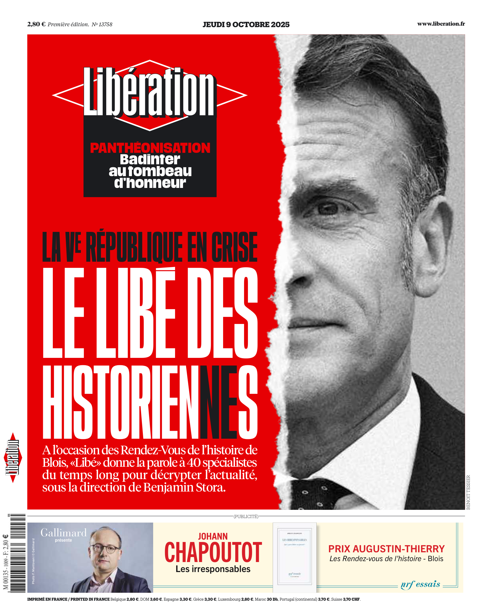 Une du Libé des historien.nes