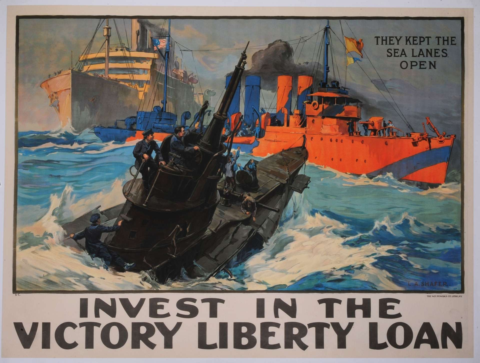 SHAFER Leon Alaric. (1866-1940) 1919
INVEST IN THE VICTORY LIBERTY LOAN. (Investissez dans l'emprunt de la victoire et de la liberté).