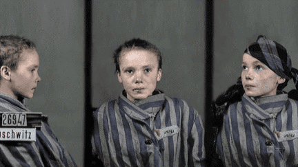 Photos de Czes?awa Kwoka prises par Wilhelm Brasse dans le camp d'Auschwitz en 1943, colorisées par l'artiste brésilienne Marina Amaral. 