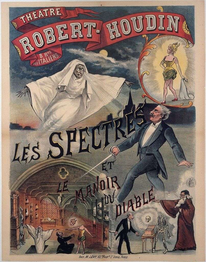 Affiche du film de Georges Melies, Les spectres et le manoir du diable, 1896