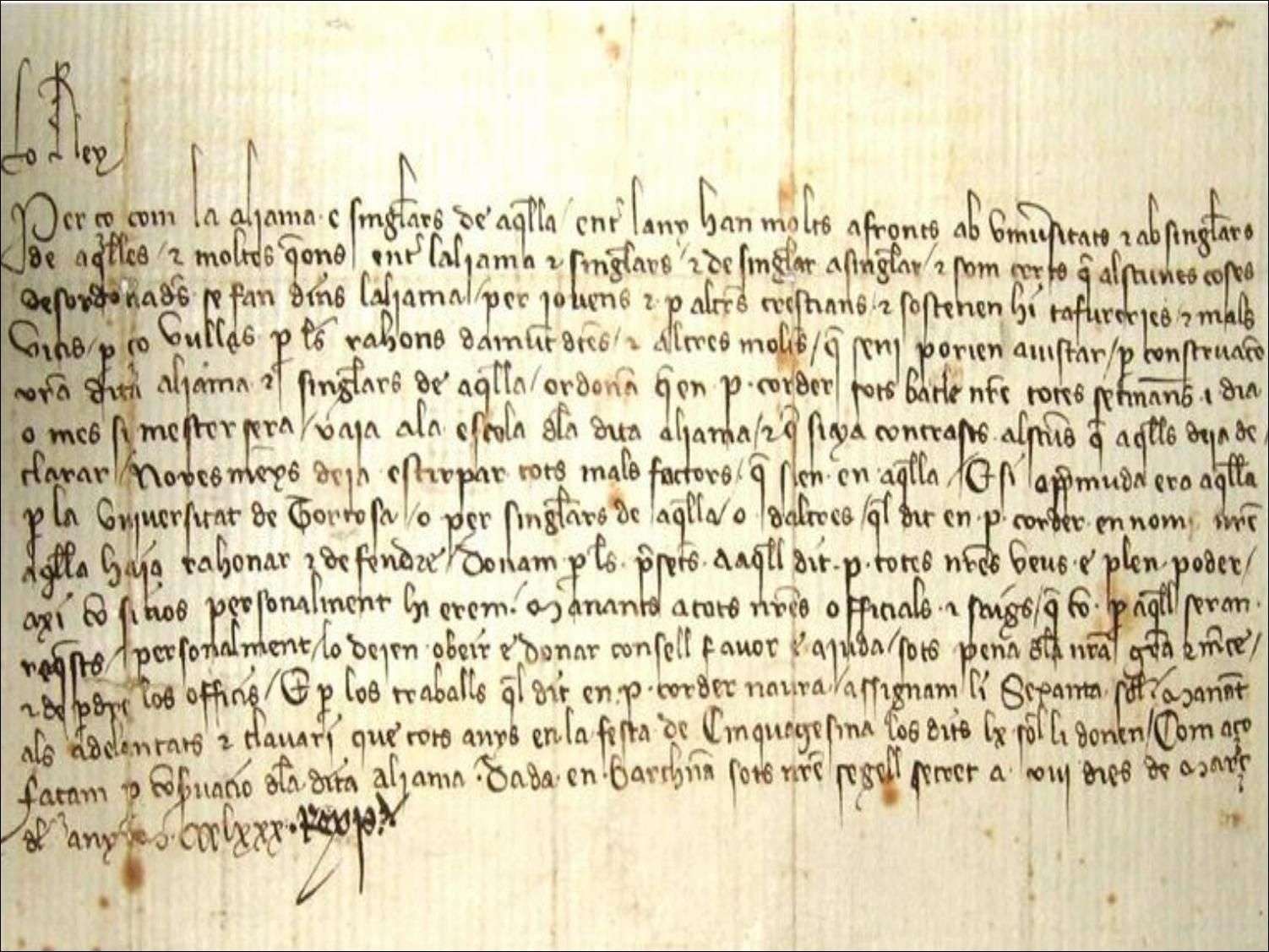 Manuscrit catalan du XIVe siècle
