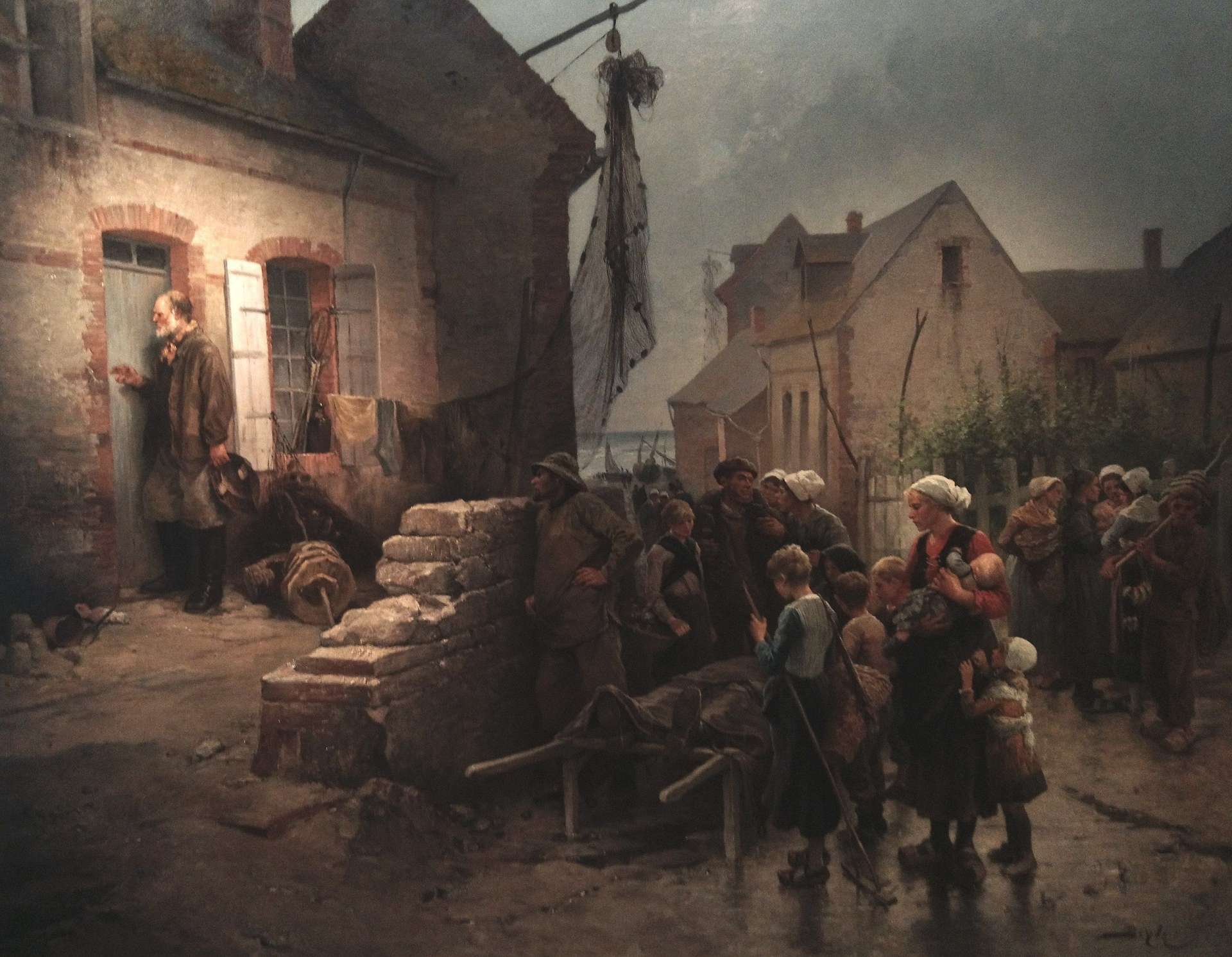 "La mauvaise nouvelle", Pierre Marie Beyle, 1885, Musée des pêcheries Fécamp.
